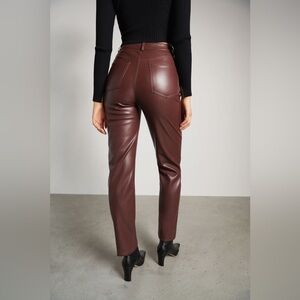 Brown Faux Leather Pants